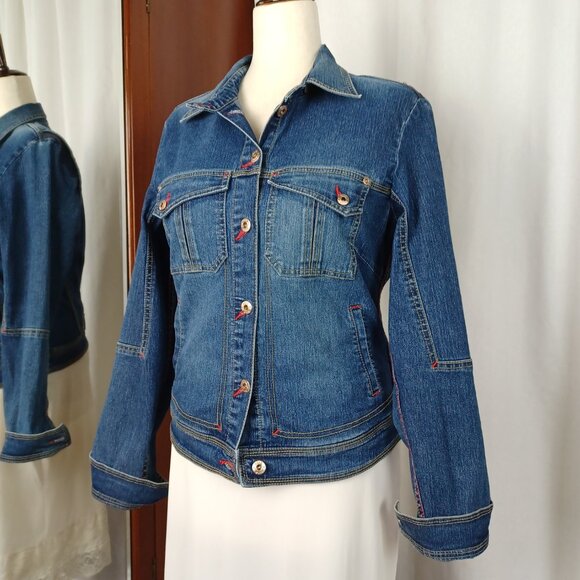 Vintage ECKO Red Stretch Denim Jacket, M/L - Picture 2 of 10